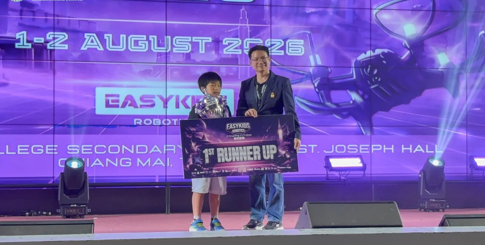 Keen receiving his 1st Runner-Up award on stage
